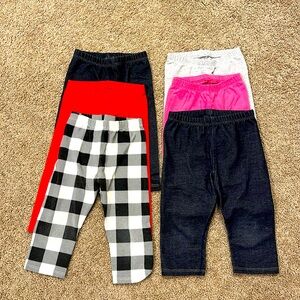 6 pair toddler girls 3t capri leggins